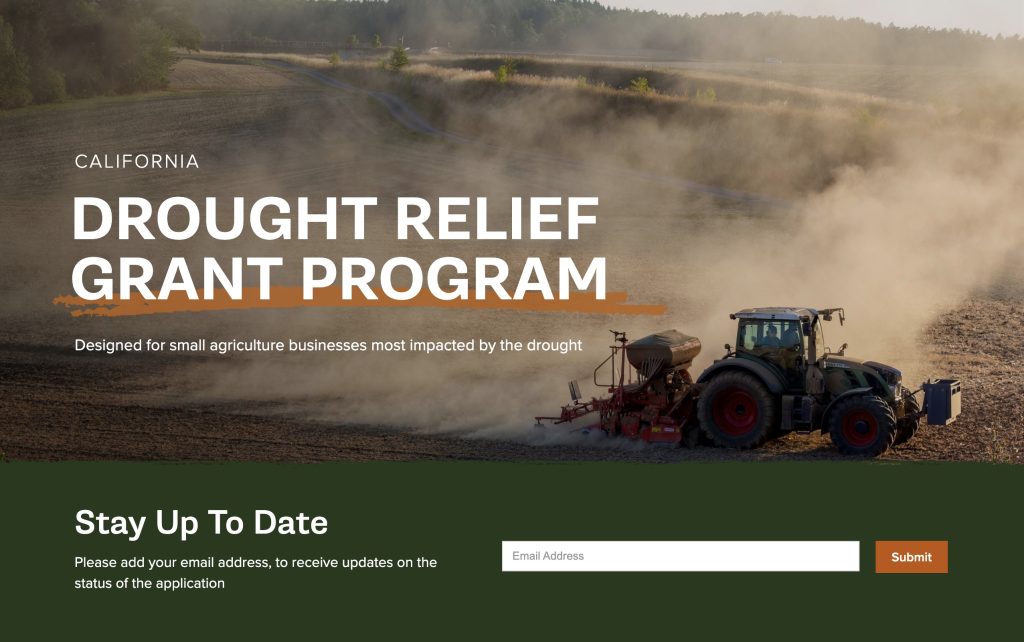 Application Timeline for CA Small Ag Business Drought Relief Grant Program