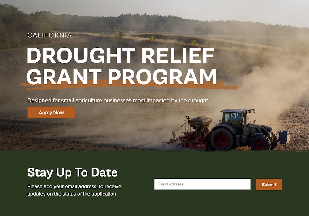 Applications Open – CA Small Ag Business Drought Relief Grant